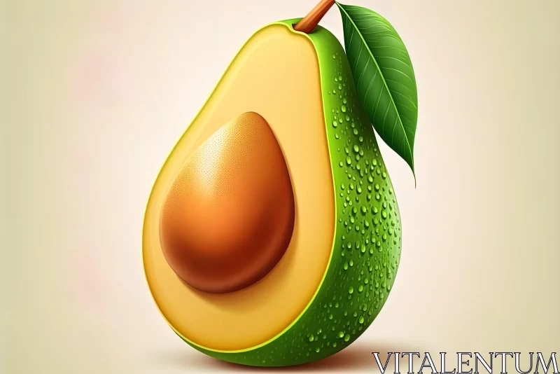 Realistic Avocado Art - Retro Style & Innovative Design AI Image