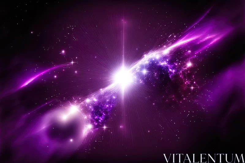 Purple Nebula and Starry Sky: A Celestial Spectacle AI Image