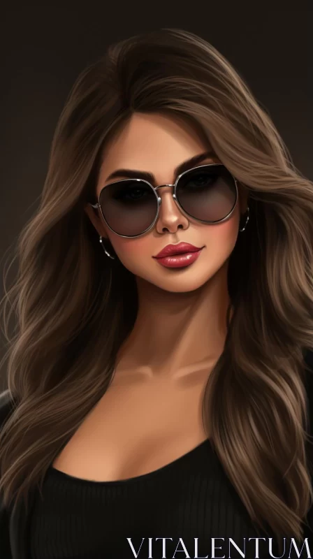 Fashionable Selena Gomez in Sunglasses - Princesscore and Aurorapunk Style AI Image