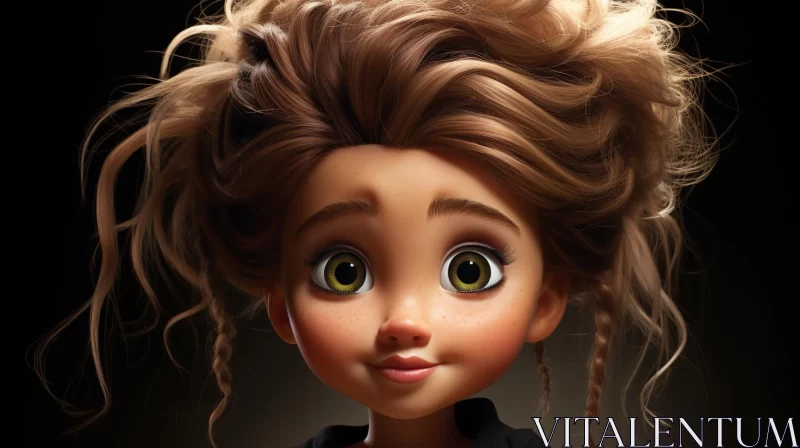 AI ART 3D Caricature of a Cute Girl - Animated and Detailed