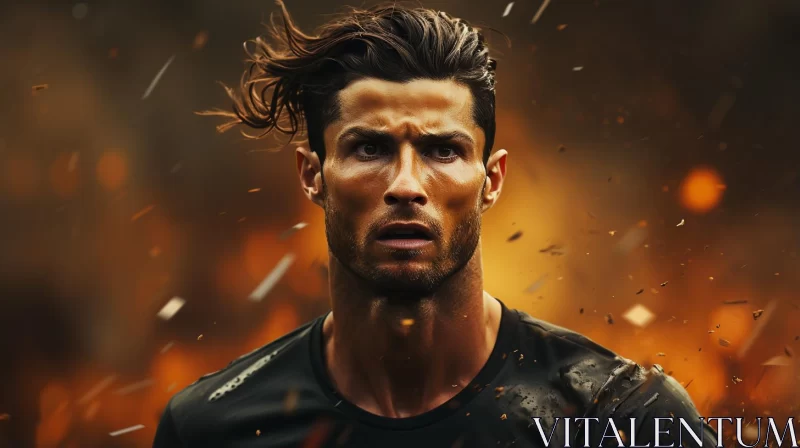 AI ART Cristiano Ronaldo: A Fusion of Charred Textures and Wildlife