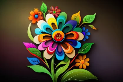 Colorful Cardboard Flowers with Multidimensional Shading