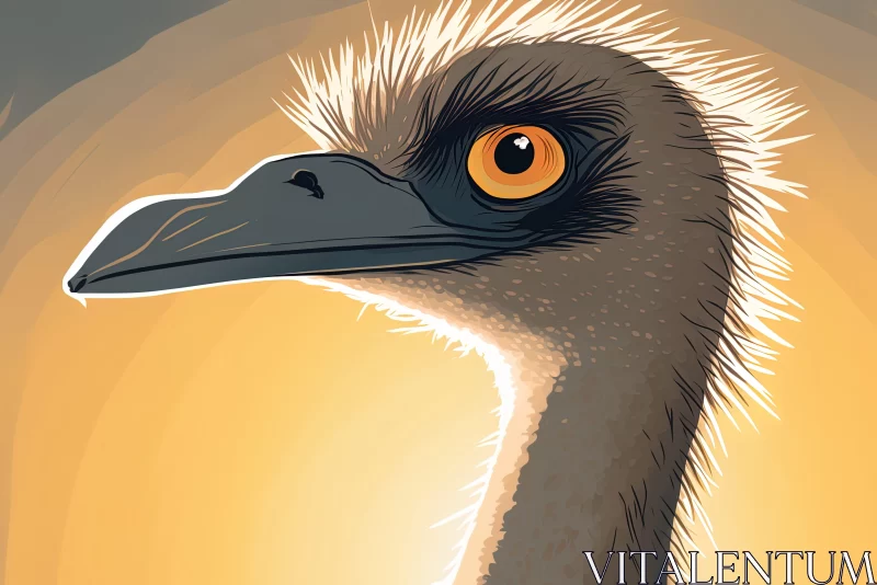 Expressive Ostrich and Emu Portraits in Golden Light AI Image