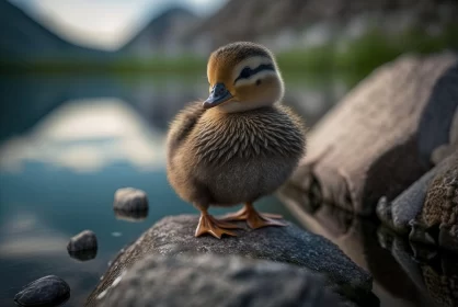 Norwegian Nature - Duckling by the Lake