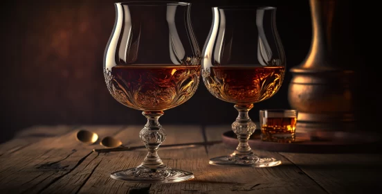 Whiskey Still Life: A Blend of Rustic Charm and Baroque Sophistication AI Image