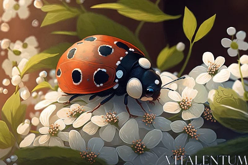 Animated Ladybug Storybook Illustration - A 2D Game Art Experience AI Image