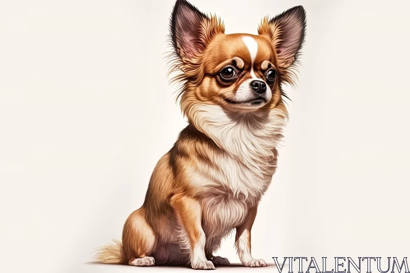 Cartoonish Chihuahua Illustration in Beige and Amber AI Image