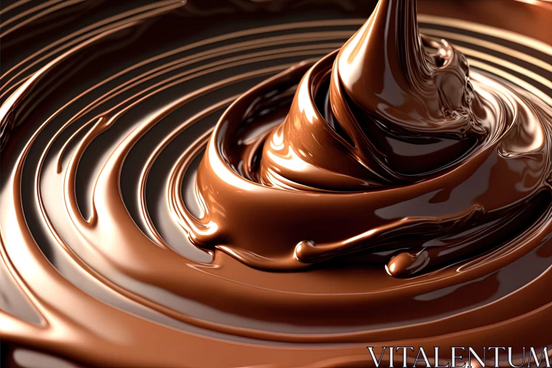 Monochromatic Chaos: A Study of Chocolate in Liquid Form AI Image