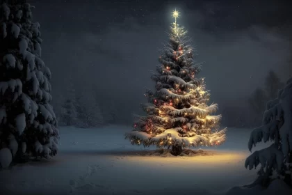Dreamy Night Christmas Tree - A Holiday Masterpiece AI Image