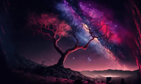 Fantasy Universe: Tree Under the Milky Way