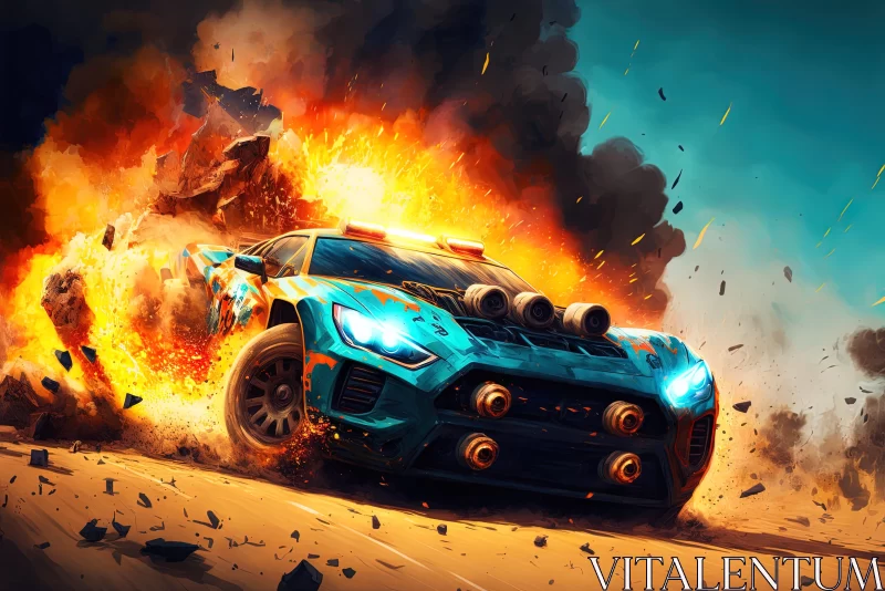 AI ART Street Racing Explosion - Intense Car Art