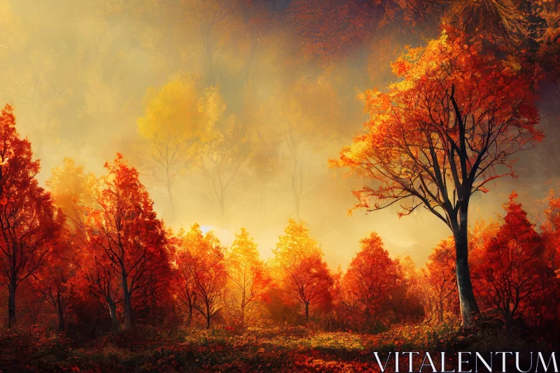 Enchanting Autumn Forest - A Storybook Illustration AI Image