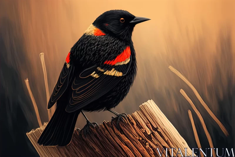 Realistic Bird Illustration in Prairiecore Style AI Image