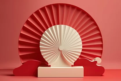 Art Deco Paper Sculpture with Chinese Cultural Themes AI Image