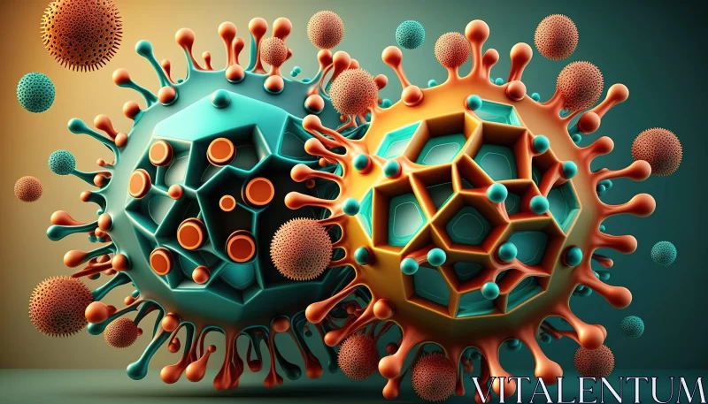 AI ART Intricate 3D Illustrations of Viruses - An Abstract Perspective