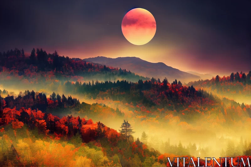 Mesmerizing Moonlit Forest Landscape | Fantasy Art AI Image