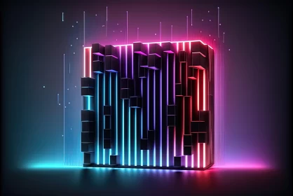 Bright Neon Design Elements with Intel Core AI Image