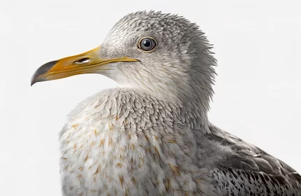 Detailed Seagull Portrait in Pointillist Coloration