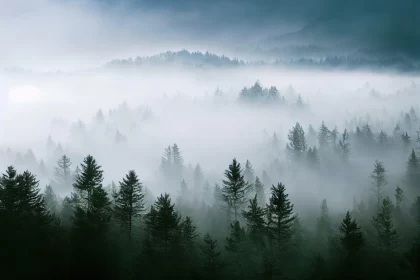 Misty Forest and Mountain - Capturing the Essence of Nature