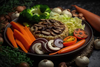Photorealistic Composition of Vegetables on a Plate