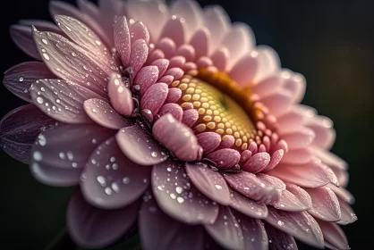 Pink Gerbera Daisy Flower Under Rain - Macro Photography