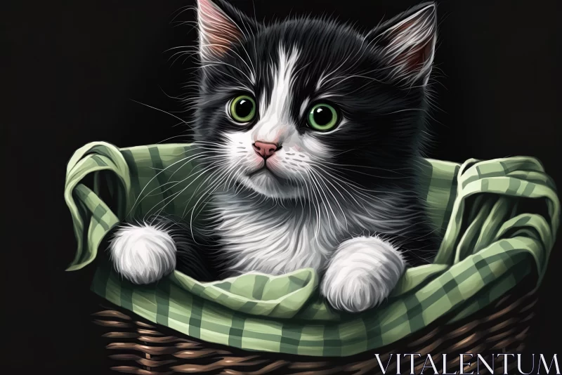 Relaxed Gray Cat in Hammock - 2D Game Art Style Illustration AI Image