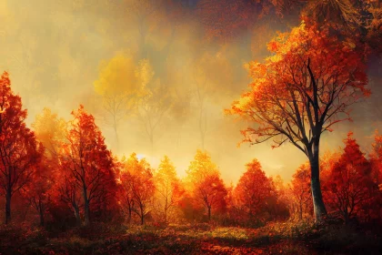 Enchanting Autumn Forest - A Storybook Illustration