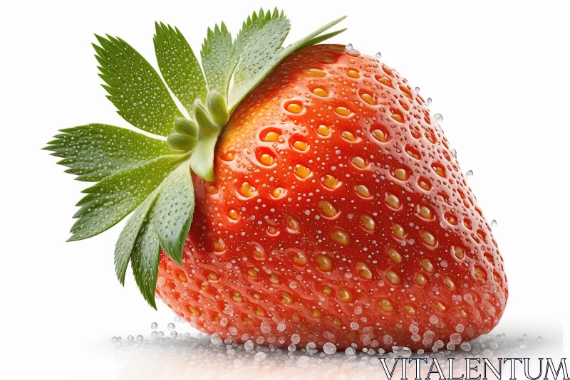 Strawberry with Water Drops - Polished Metamorphosis Art AI Image