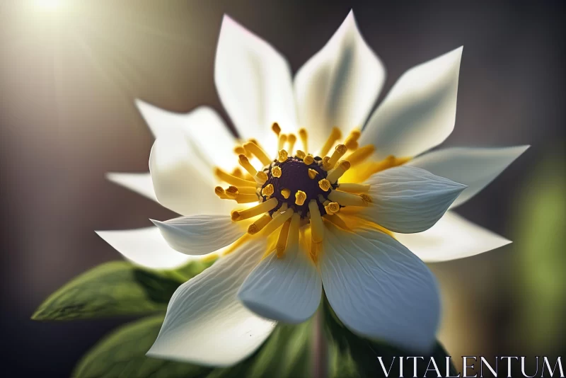 Stunning White Lotus Flower in Bright Sunlight - Unreal Engine Illustration AI Image