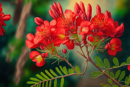 Radiant Red Flowers: A Captivating Display of Tropical Symbolism