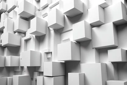 Abstract Cubo-Futurism: White Cubes on Wall