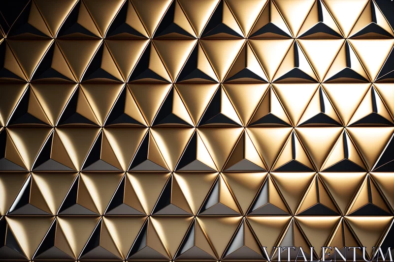 Golden Geometric Pattern - Abstract 3D Render AI Image