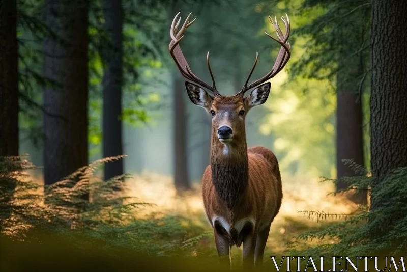 Majestic Deer in the English Countryside - Captivating Wildlife Photography AI Image