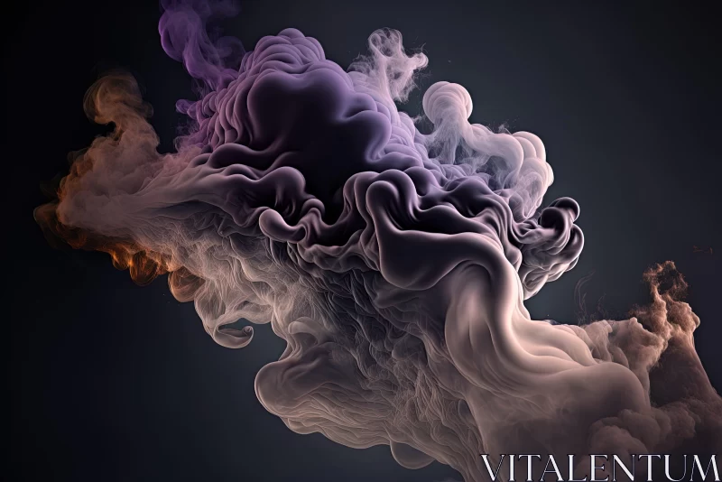 Ethereal Smoke Forms on Dark Background AI Image