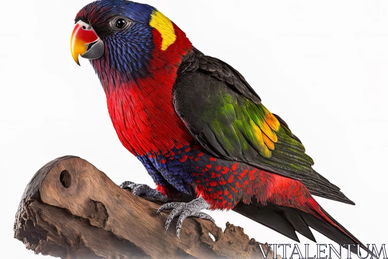 Colorful Parrot Portrait - Bold Colors and Precisionist Lines AI Image