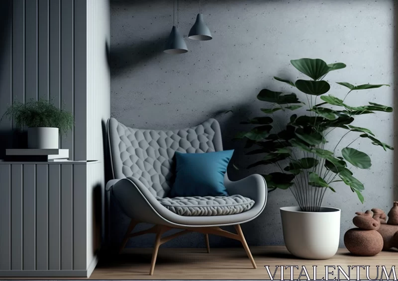 Neo-Concrete Interior Design: A Blend of Cabincore Aesthetics and Rustic Simplicity AI Image