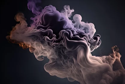 Ethereal Smoke Forms on Dark Background AI Image