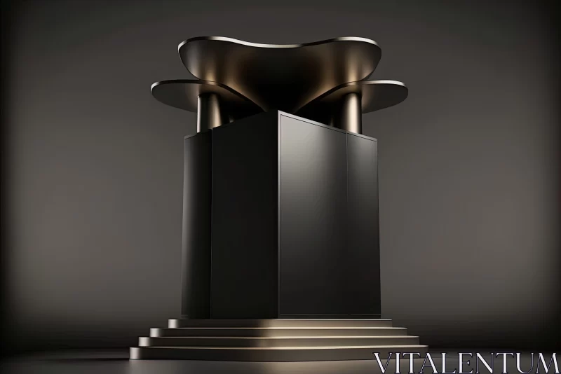 3D Concept of Elegant Trophy Stand Design in Neo-Classical Style AI Image