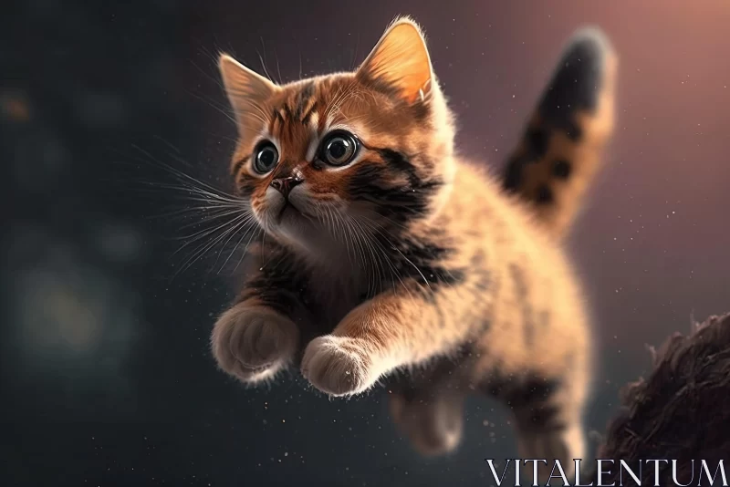Charming Kitten Jumping from Obscurity in Detailed Render AI Image