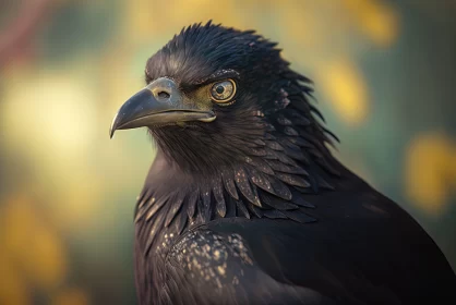Black Bird in Golden Light - A Blend of Realism and Magic