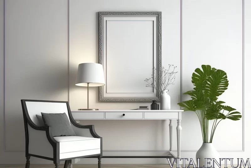 Elegant Realism: Interior Design with Silver Accents AI Image