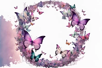 Fantasy Butterfly Wreath: A Fairycore Aesthetic AI Image