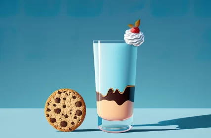 Cartoonish Realism Dessert Art: Cream and Cookie Treat