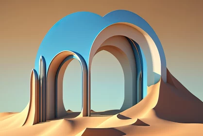 Abstract Desert Archway - 3D Rendered Image