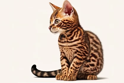 Bengal Kitten Illustration - An Exotic Display of Color and Realism