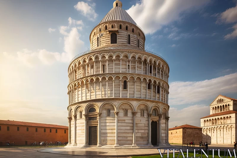 Photorealistic Rendering of the Leaning Tower of Pisa AI Image