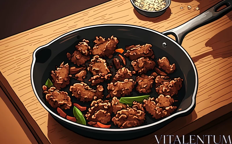 Stir Fry Beef Cartoon Illustration: A Feast for the Eyes AI Image