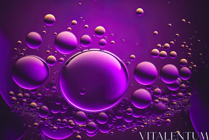 Purple Water Bubbles: Technological Design Meets Fine Art AI Image