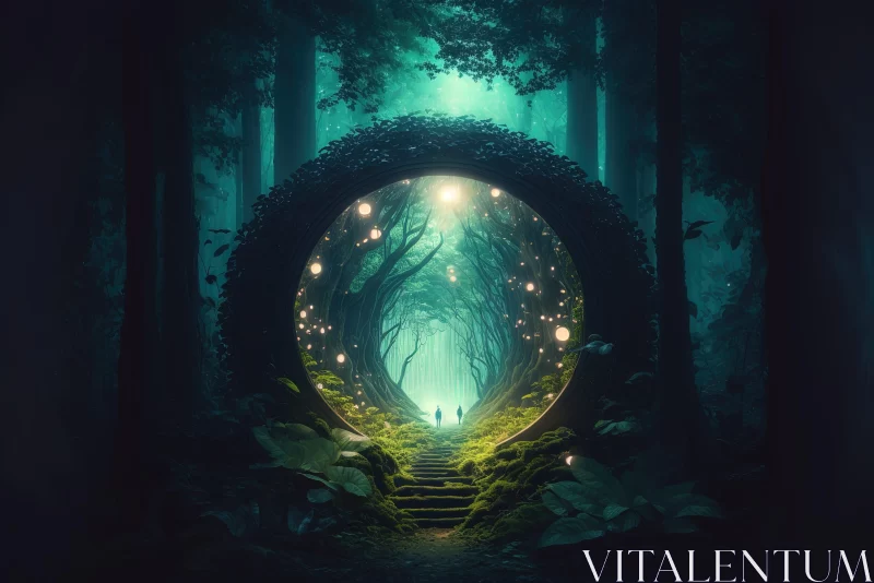 Enchanting Forest Archway - Journey into the Fairytale Woodland AI Image