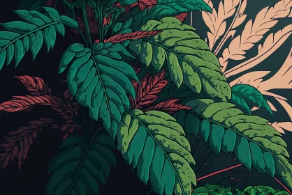 Neo-Pop Jungle Artwork: Mysterious and Bold